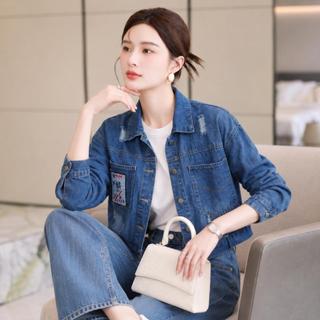 Áo Khoác JEAN nữ MOLADY thiết kế phong cách thời trang thêu chữ best seller K306