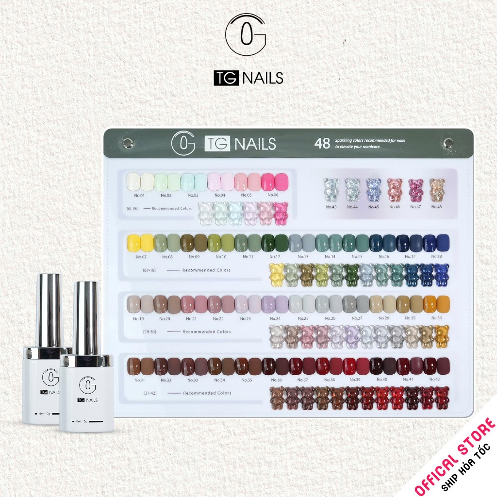 Set sơn 48 màu cọ tròn thương hiệu TG cao cấp