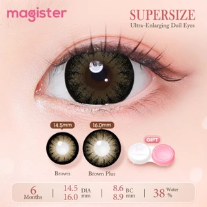 【Big Eyes】Magister Kính Áp Tròng SUPERSIZE 0~6.00 DIA 14.5/16.0mm Brown Kính Áp Tròng Cận 6 Tháng Black Mắt To Lens