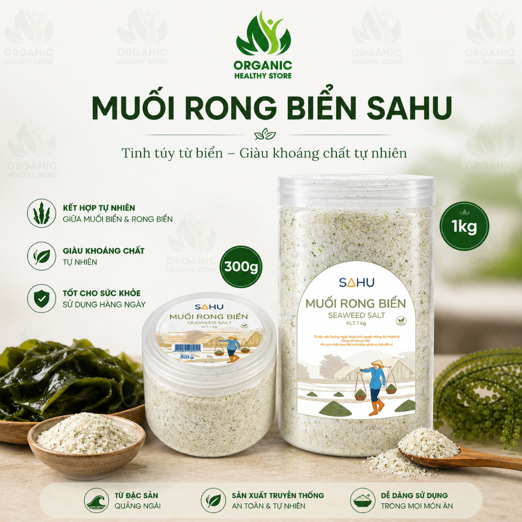 Muối rong biển Sahu đậm vị umami, bổ sung iod tự nhiên Seaweed Salt