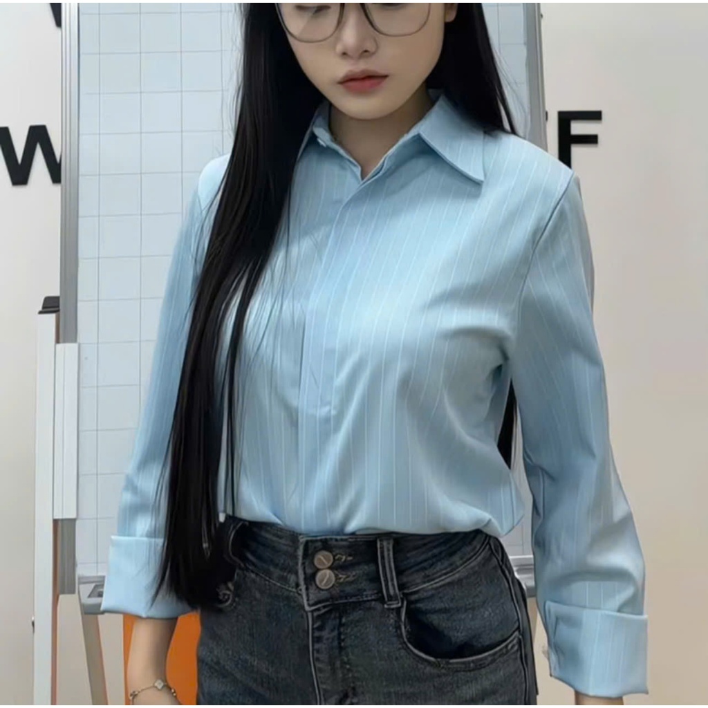 ÁO SƠ MI KẺ NỮ.   CHẤT VẢI UNI