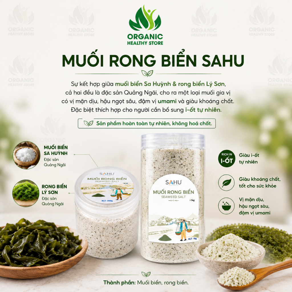Muối rong biển Sahu đậm vị umami, bổ sung iod tự nhiên Seaweed Salt