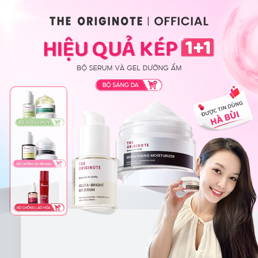 Combo Kem dưỡng và Serum The Originote trắng da dưỡng ẩm giảm mụn chống lão hóa tẩy tế bào chết