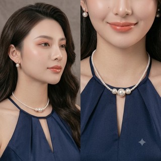 [ DAISYN ] N415 choker vòng cổ hạt ngọc nhân tạo đá, dây chuyền ngọc nhân tạo đá dây chuyền mang áo dài
