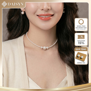 [ DAISYN ] N415 choker vòng cổ hạt ngọc nhân tạo đá, dây chuyền ngọc nhân tạo đá dây chuyền mang áo dài