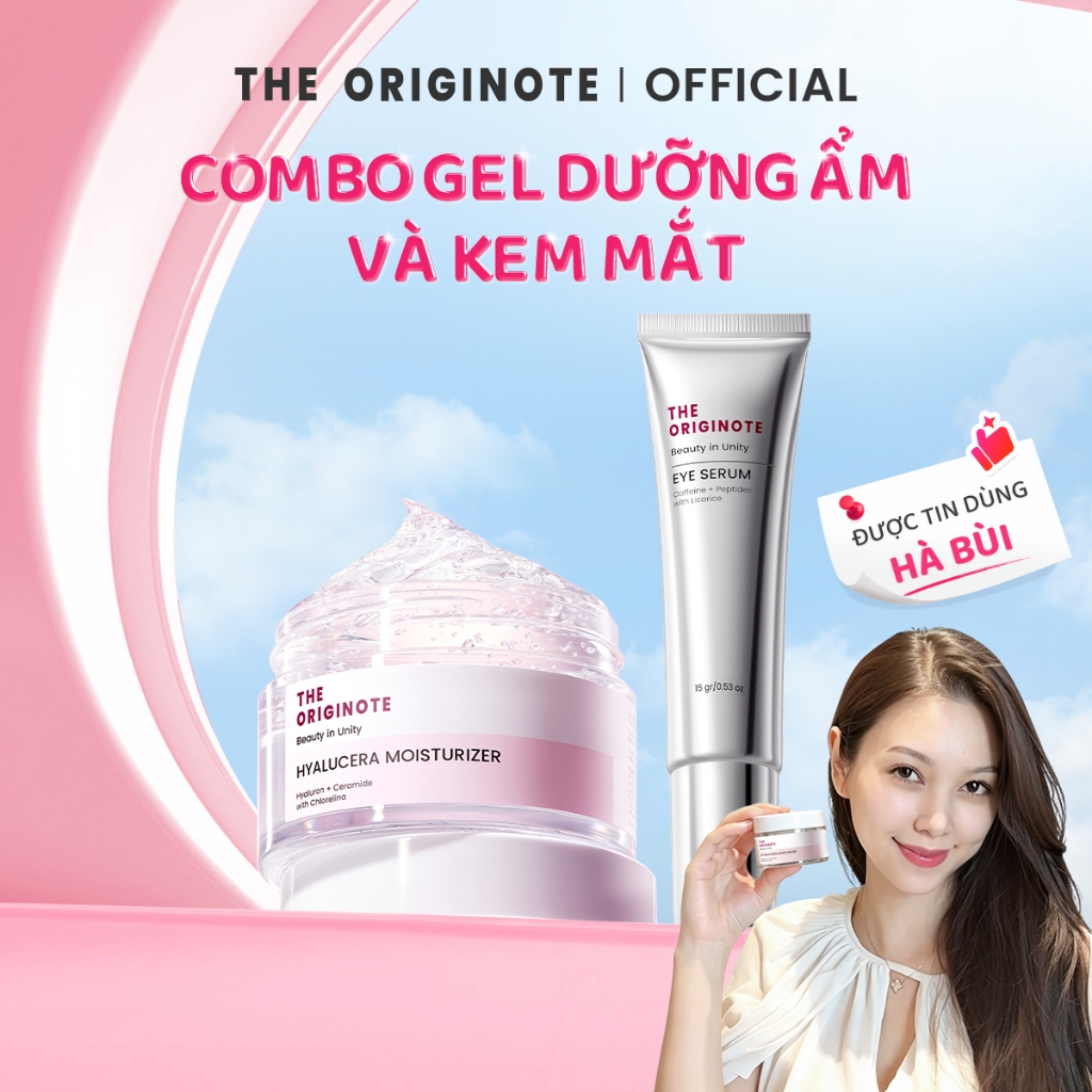 Combo kem dưỡng ẩm và kem mắt The Originote Hỗ trợ dưỡng ẩm da mặt giảm thâm quầng thâm mắt skincare