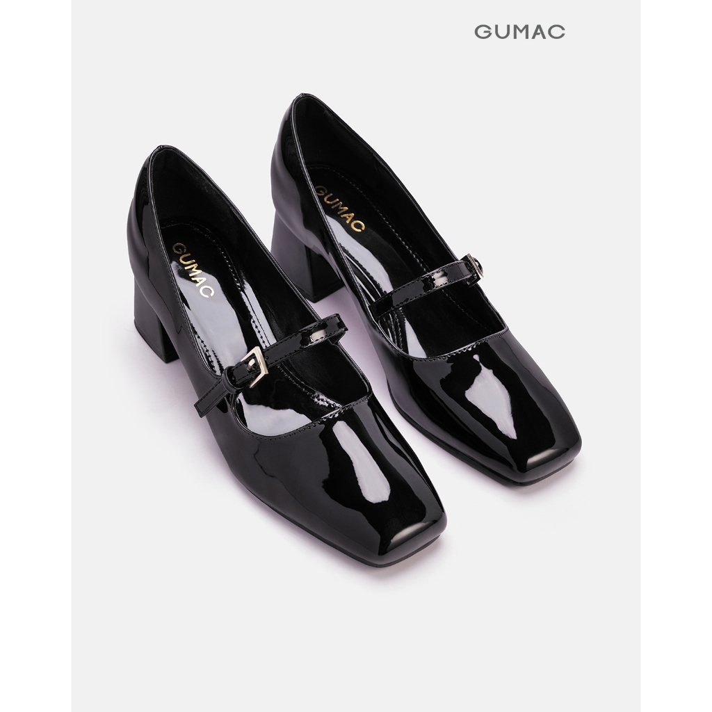 Giày Cao Gót Nữ GUMAC Gót Vuông 5cm Quai Khóa Thời Trang GF04057
