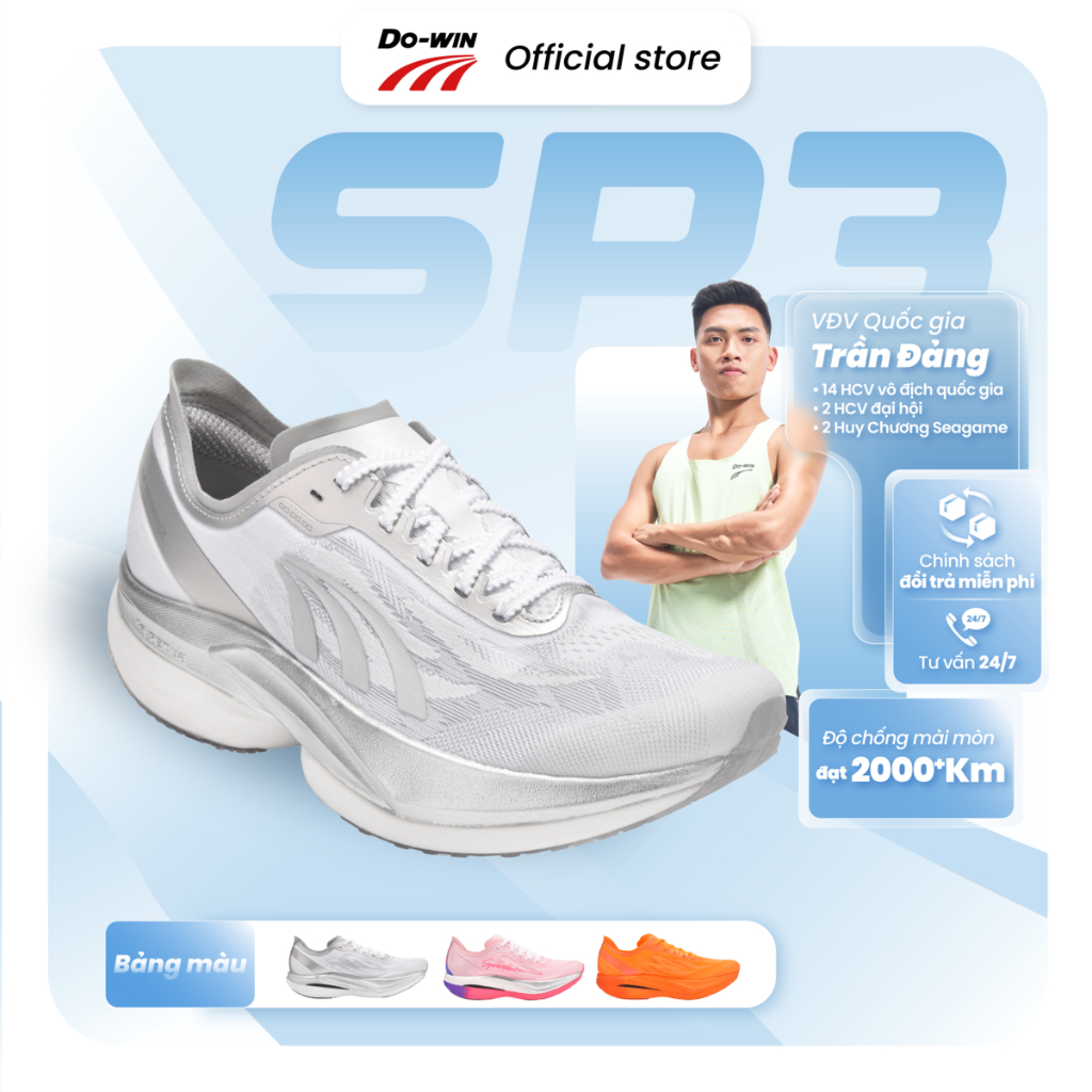 Giày thể thao chạy bộ nam nữ Do-win Speedster3 Công nghệ XT Carbon mới nhất, nảy đầm chân, ổn định