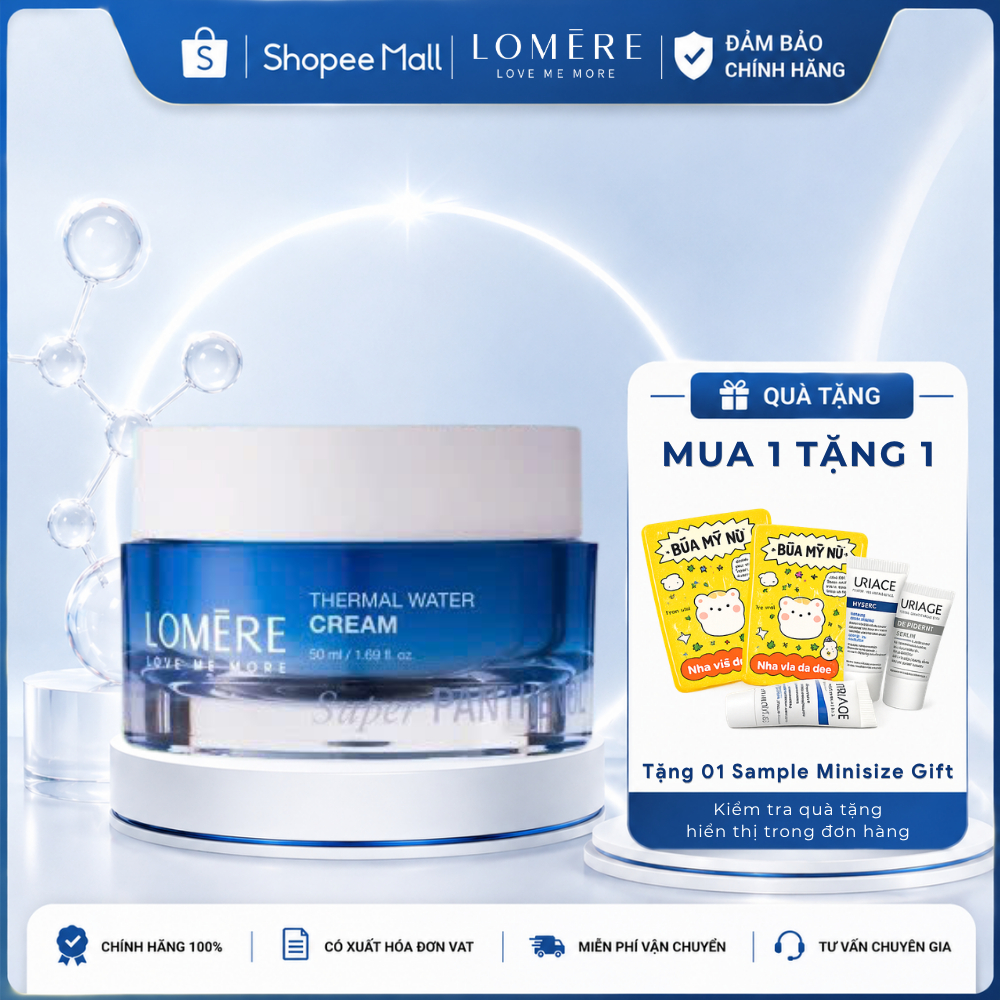 [MALL] Kem dưỡng khoáng Super B5 cấp ẩm phục hồi Lomere Super Panthenol Thermal Water Cream 50ml