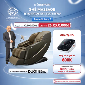 Ghế massage KINGSPORT Standard G5 BEIGE cao cấp con lăn 3D, công nghệ massage chuyên sâu