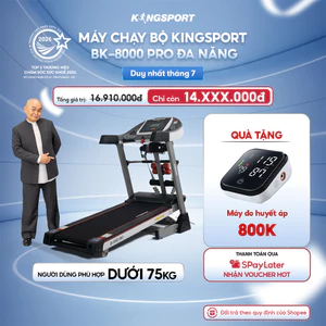 Máy chạy bộ KINGSPORT BK-8000 Pro đa năng, nâng dốc tự động 18% tốc độ tối đa 14km/h