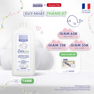 Dung dịch vệ sinh chống hăm tã hữu cơ JONZAC - Giữ ẩm làm mềm nuôi dưỡng làn da bé (500Ml-1L)