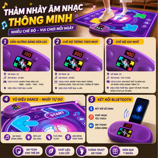 Thảm Nhảy Audition Cho Bé Kết Nối Phát Nhạc Với Điện Thoại Qua Bluetooth - Giúp Bé Phát Triển Khả Năng Vận Động