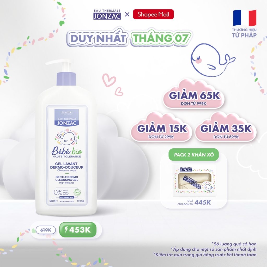 [LIVESTREAM] Gel Tắm Gội Hữu Cơ JONZAC Dành Cho Bé Từ Sơ Sinh (250Ml-500Ml)