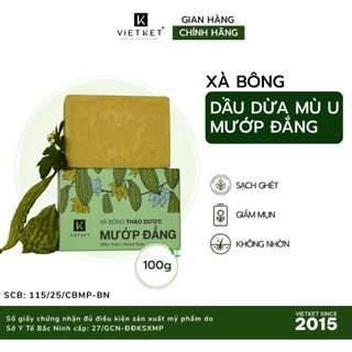 Xà Bông Tắm Dầu Dừa - Mù U - Mướp Đắng VIETKET 100g - Sạch Ghét - Giảm Mụn - Không Nhờn