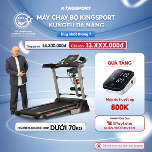 Máy chạy bộ KINGSPORT Kungfu đa năng, động cơ Kingtech hiệu suất 2.5 HP, 12 bài luyện tập