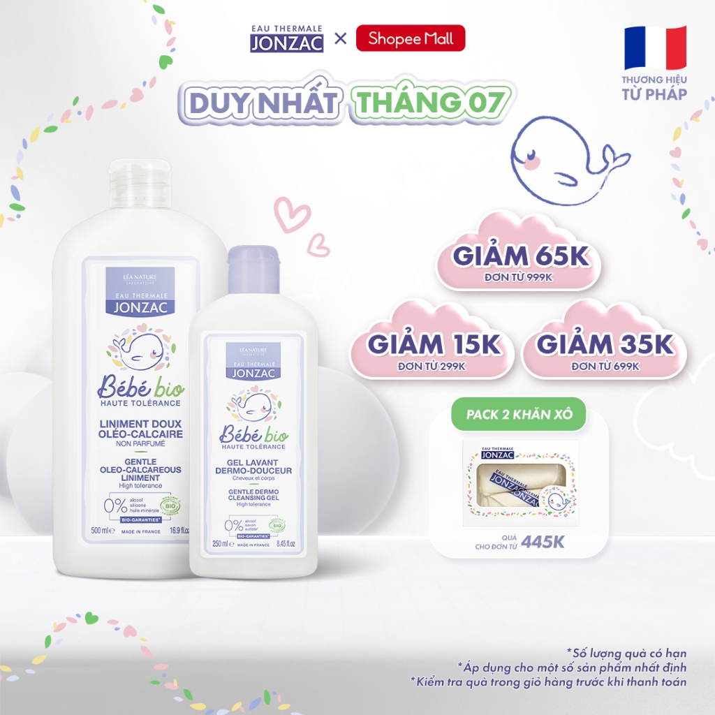 Combo Gel Tắm Gội Hữu Cơ 250Ml và Dung dịch vệ sinh chống hăm tã hữu cơ dành cho bé (500Ml-1L)