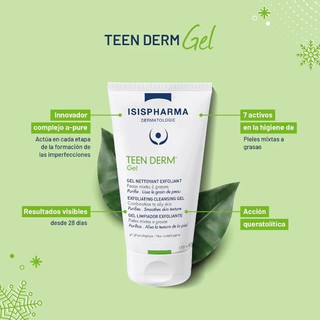 Gel rửa mặt ISISPHARMA 150ml/Teen Derm Exfoliating hỗ trợ giảm mụn