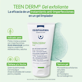 Gel rửa mặt ISISPHARMA 150ml/Teen Derm Exfoliating hỗ trợ giảm mụn