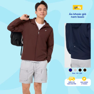 Áo khoác gió nam YODY áo khoác cơ bản phối dây dệt, cản gió cản bụi MCWC26S001