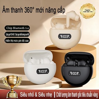 Tai nghe silicone không dây Bluetooth, màn hình hiển thị LED, micrô tích hợp, điều khiển cảm ứng vân tay