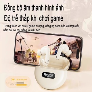 Tai nghe silicone không dây Bluetooth, màn hình hiển thị LED, micrô tích hợp, điều khiển cảm ứng vân tay