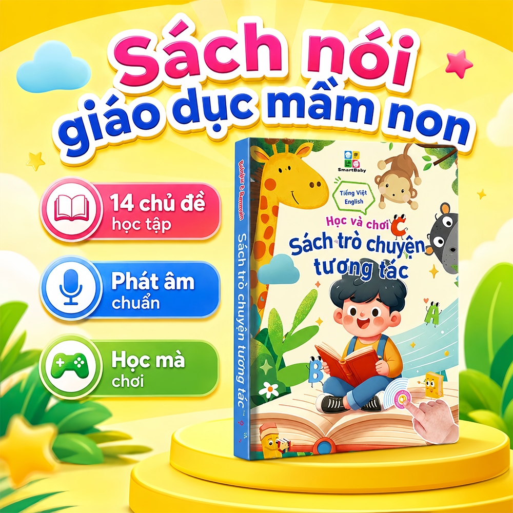sách học tiếng anh biết nói điểm đọc đồ chơi trí tuệ cho bé 4-10 tuổi có âm thanh song ngữ