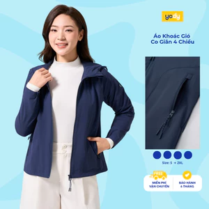 Áo khoác gió nữ 2 lớp YODY áo gió trượt nước siêu co giãn 4 chiều thoải mái, vải mềm mại WCWC25F045