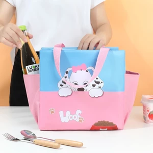 Túi Đựng Hộp Cơm Giữ Nhiệt Hình Thú Dễ Thương Có Ngăn Bên Hông Lunch Bag Đi Học Đi Làm MUN STORE TCOMTHU6