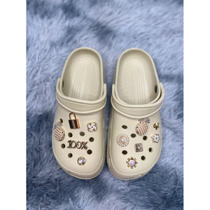 Dép sục siêu nhẹ crop nam nữ đế 2-3cm .sandal sục đế bệ. Tặng kèm trang giả kim 8 đến 15 chi tiết.