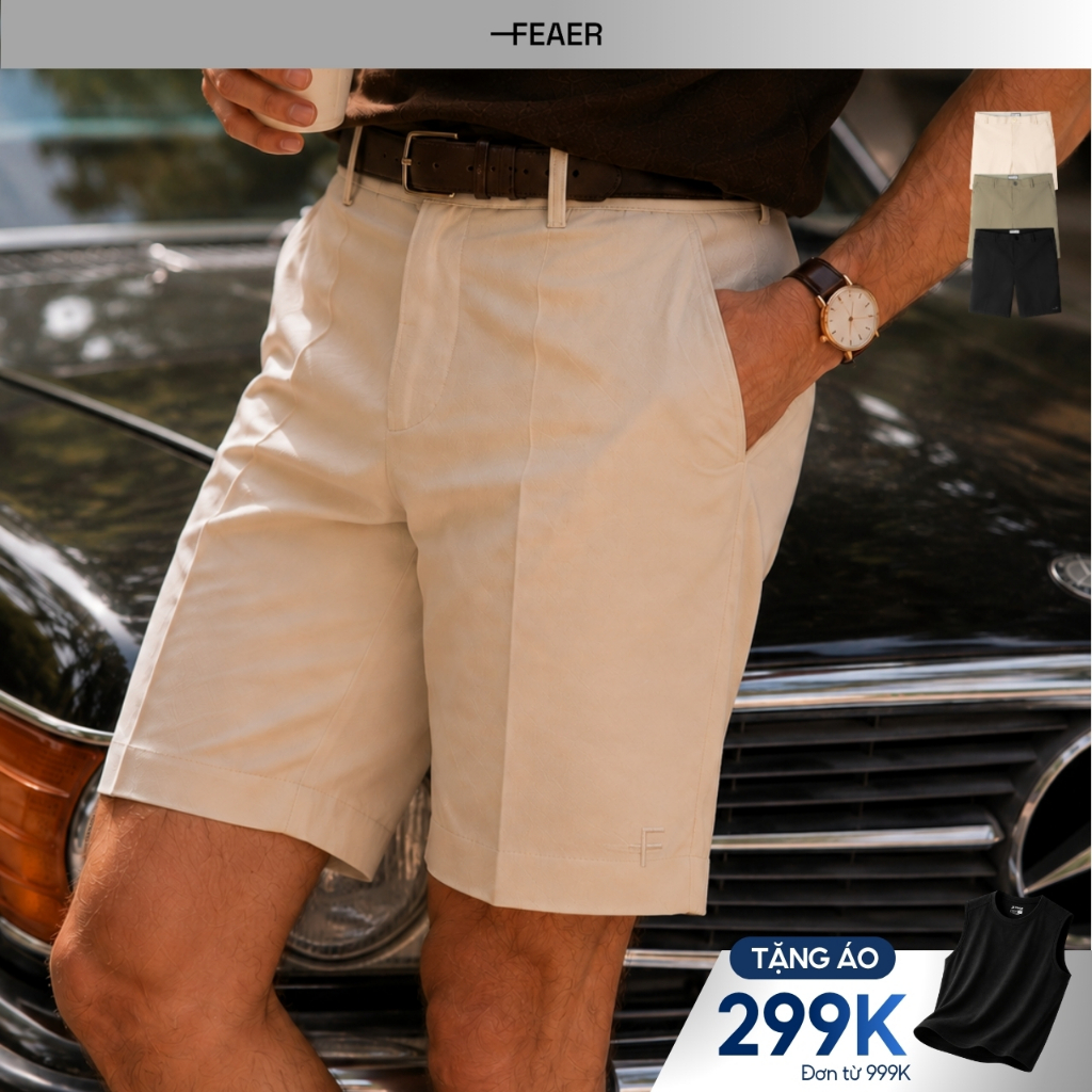 [GIÁ MỞ BÁN] Quần Short Tây REFINED Cotton Luxe cao cấp, form regular fit nhẹ mát đứng form - FEAER