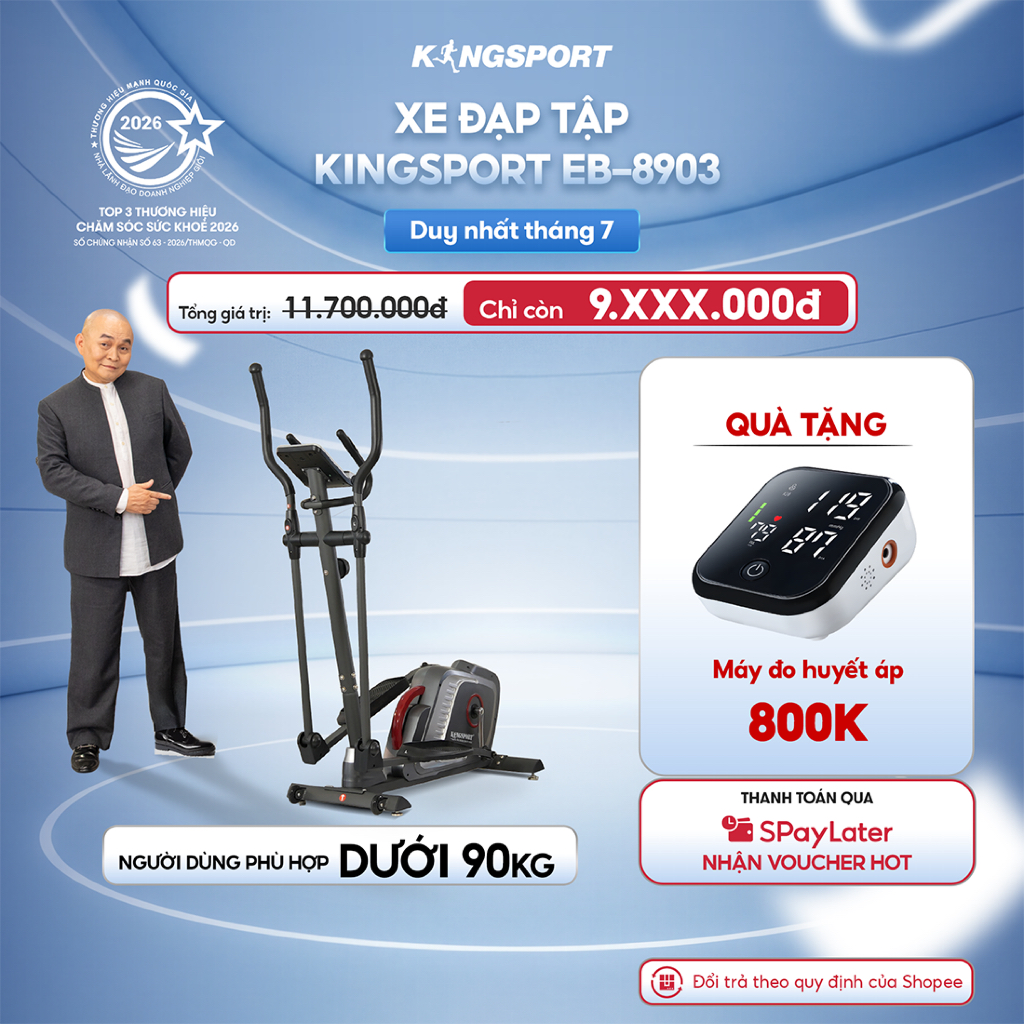 CHỈ GIAO MIỀN BẮC | Xe đạp tập KINGSPORT Elliptical Bike EB-8903 tập luyện toàn thân, tích hợp đồng hồ đo lường chỉ số