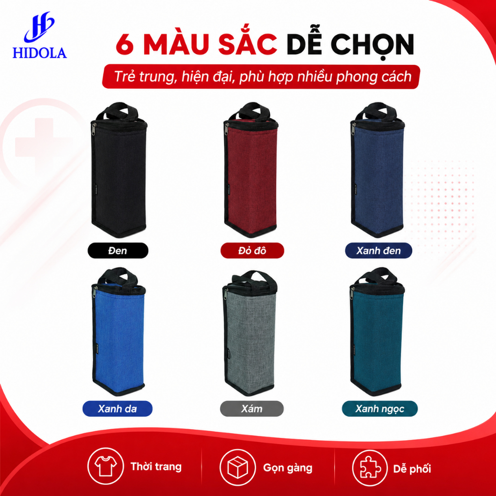 Túi Đựng Bình Nước Giữ Nhiệt 750ml - 1200ml VUOG-B2M - Túi Đựng Bình Nước Chống Thấm, Chống Bụi, Có Quai Xách