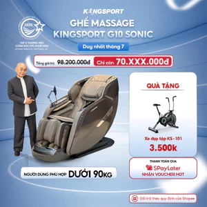 Ghế massage Kingsport Deluxe G10 Sonic, 38 bài massage cao cấp, điều khiển giọng nói thông minh.