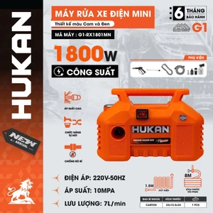 Máy rửa xe, sân vườn HUKAN G1-RX1801MN - Máy xịt rửa Công Suất 1800W - Siêu Nhẹ Chỉ 3Kg