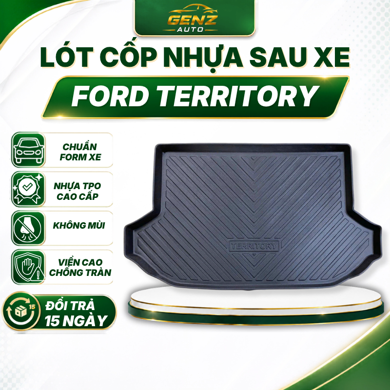 Lót cốp Ford Territory 2022 - Nay - Nhựa dẻo TPO Không mùi, Chuẩn khít form xe, Chống thấm nước