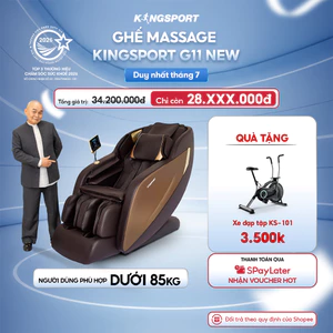 Ghế massage KINGSPORT G11 New công nghệ rung sóng âm Kingsonic, 12 bài massage tự động
