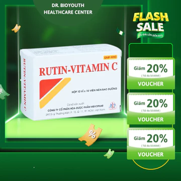Viên Uống Rutin C Vitamin C – Hỗ Trợ Tăng Bền Thành Mạch, Giảm Giãn Tĩnh Mạch – Hộp 10 Vỉ x 10 Viên – Mekophar
