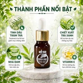 [CHÍNH HÃNG] Serum giảm mụn, mờ thâm, thu nhỏ lỗ chân lông chiết xuất từ tinh dầu tràm trà thiên nhiên Eliza 10ml