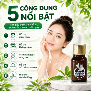 [CHÍNH HÃNG] Serum giảm mụn, mờ thâm, thu nhỏ lỗ chân lông chiết xuất từ tinh dầu tràm trà thiên nhiên Eliza 10ml