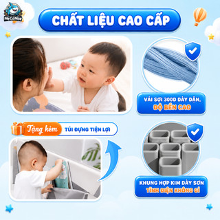 Thanh Chắn Giường Pakey Cao Cấp New 2026, Chắn Giường Cải Tiến Khóa Kép, Khung Thép Dày Dặn, Nâng Hạ 1 Tay Dễ Dàng