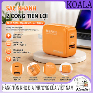 Bộ sạc nhanh GaN Mini, hỗ trợ sạc nhanh đồng thời từ cả hai cổng mà không ảnh hưởng đến tốc độ, châ