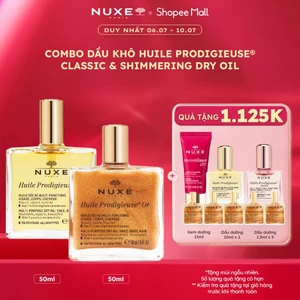Combo Dầu khô đa năng Nuxe Huile Prodigieuse Multi-Purpose Dry Oil & Shimmering Dry Oil 50ml