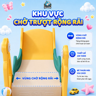 Cầu Trượt Cho Bé, Cầu Trượt Xích Đu Ô Tô Tặng Kèm Bóng Rổ Chịu Tải 60kg, Nhựa Dày Dặn