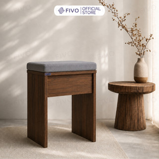 Ghế Đôn Nệm Nhung FIVO FG01 Dùng Trong Phòng Làm Việc, Học Tập, Thiết Kế Sang Trọng, Gỗ MDF Chống Ẩm Cao Cấp
