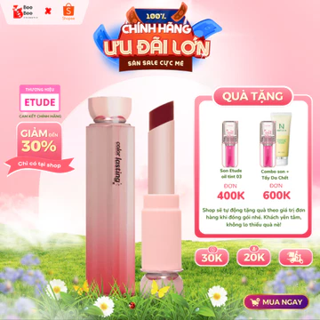 [AUTH 100%] Son Tint Lì Lâu Trôi Color Lasting Glow Stick ETUDE 6 Màu