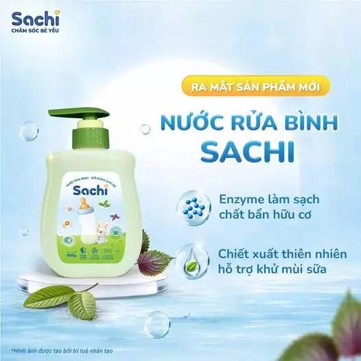 Nước rửa bình -  Đồ dùng cho bé SACHI 450g