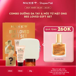 Bộ quà tặng Nuxe Bee Loved Gift (Gồm Kem dưỡng da tay 50ml & Sáp dưỡng môi 15g & Dầu dưỡng 10ml & Túi cầm tay)