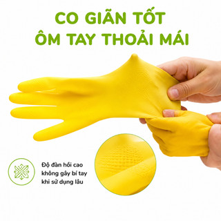 Găng Tay Cao Su Đông Cầu Vồng Rửa Bát Giặt Quần Áo GD305 - Găng Tay Rửa Chén Bát Chống Thấm Siêu Dai