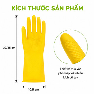 Găng Tay Cao Su Đông Cầu Vồng Rửa Bát Giặt Quần Áo GD305 - Găng Tay Rửa Chén Bát Chống Thấm Siêu Dai